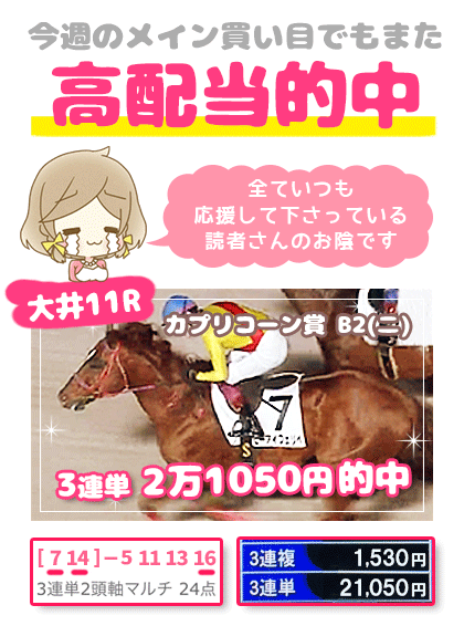 メルマガ競馬予想的中その１