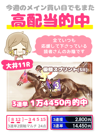 メルマガ競馬予想的中その１