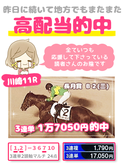メルマガ競馬予想的中その１
