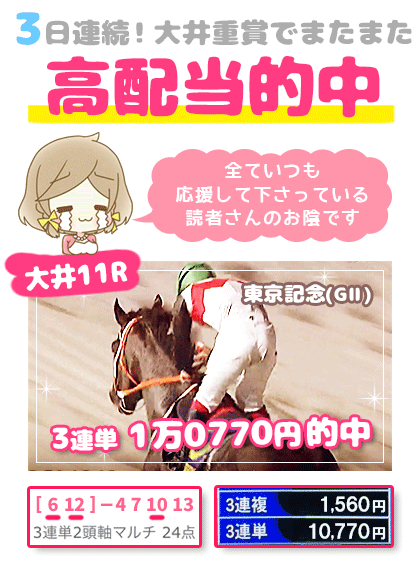 メルマガ競馬予想的中その１