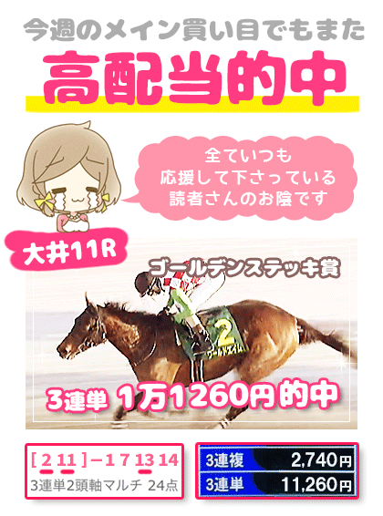メルマガ競馬予想的中その１